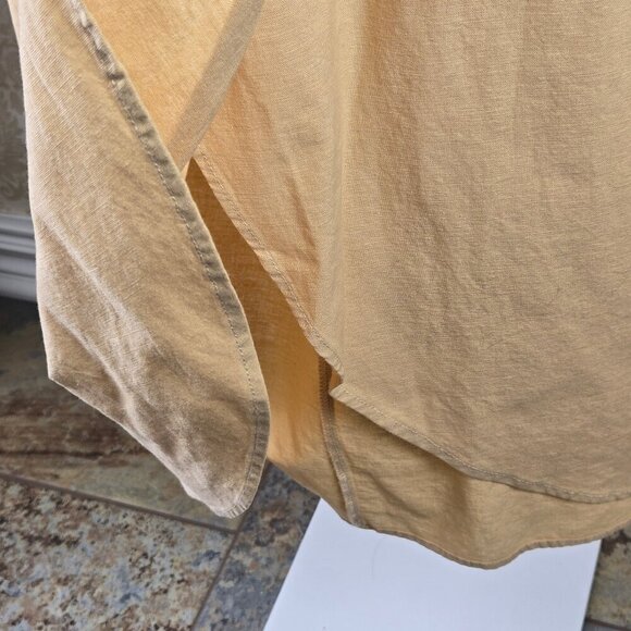 Zara Size Large Tan/Cream Faux Wrap Skirt Cowrie Shells at Waist Tulip Hem NWOT - Picture 3 of 10